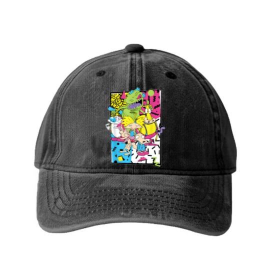 Discover Old School Cartoons 90's Washed Denim Baseball Caps