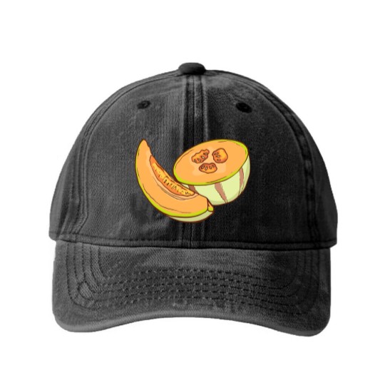 Discover Cantaloupe Melon Washed Denim Baseball Caps