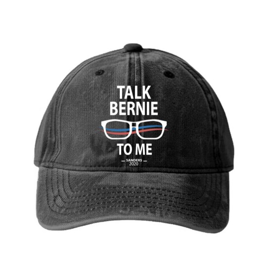 Discover Funny Bernie Sanders Bernie Sanders Talk Bernie to Washed Denim Baseball Caps