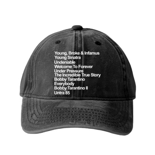 Discover Young broke and infamous young sinatra undeniable Washed Denim Baseball Caps