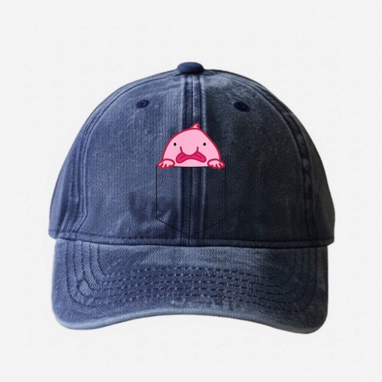 Discover Blobfish Meme Washed Denim Baseball Caps Blobfish In Your Pocket