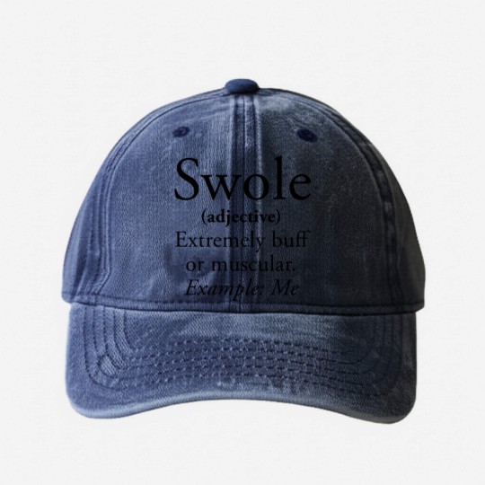 Discover Swole Washed Denim Baseball Caps