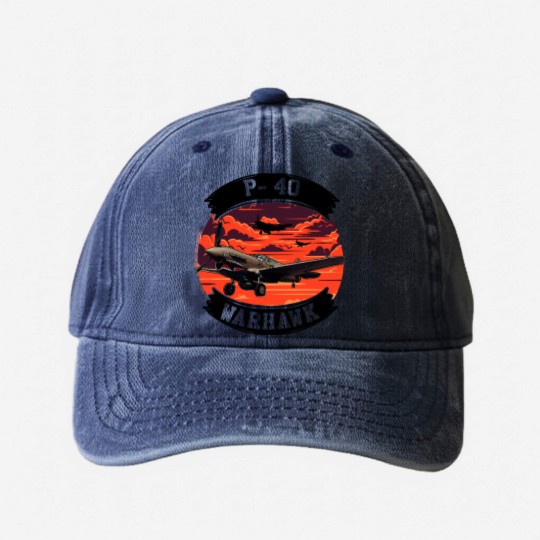 Discover P-40 WARHAWK FORMATION - P 40 Warhawk - Washed Denim Baseball Caps