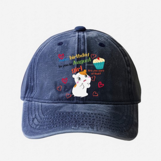 Discover august birthday Washed Denim Baseball Caps