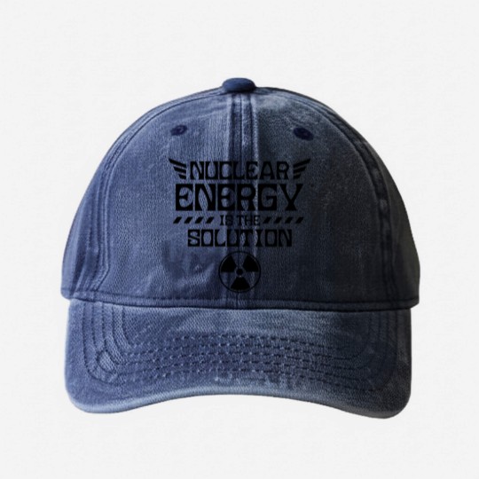 Discover Nuclear energy is the solution Atomic Fusion Clean Washed Denim Baseball Caps