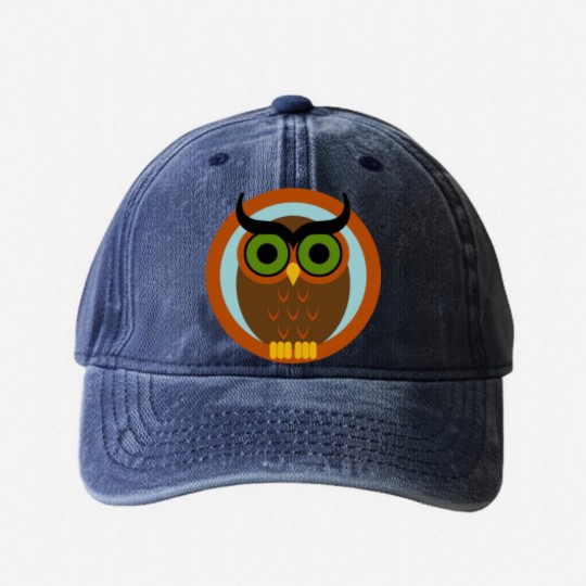 Discover 70s Style Owl - 70s - Washed Denim Baseball Caps
