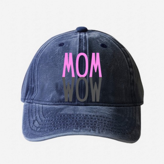 Discover Mom Wow Kids Super Power Mothers Day Gift Washed Denim Baseball Caps