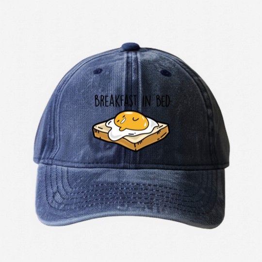 Discover Fried egg toast - Breakfast in bed Washed Denim Baseball Caps