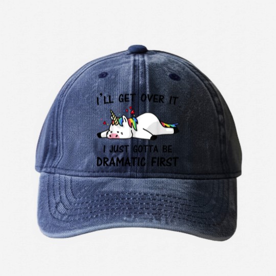 Discover i just need to be dramatic first Washed Denim Baseball Caps