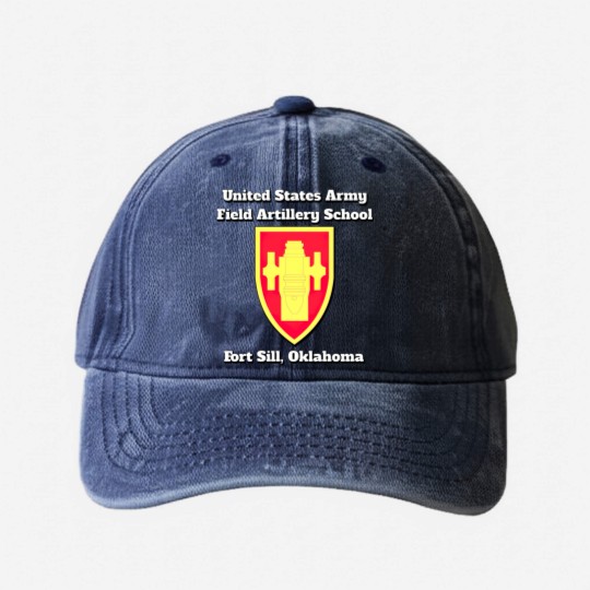 Discover Army Field Artillery School Fort Sill Oklahoma pro Washed Denim Baseball Caps