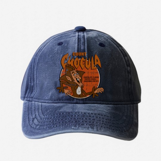 Discover Vintage Count Chocula - Cereal - Washed Denim Baseball Caps