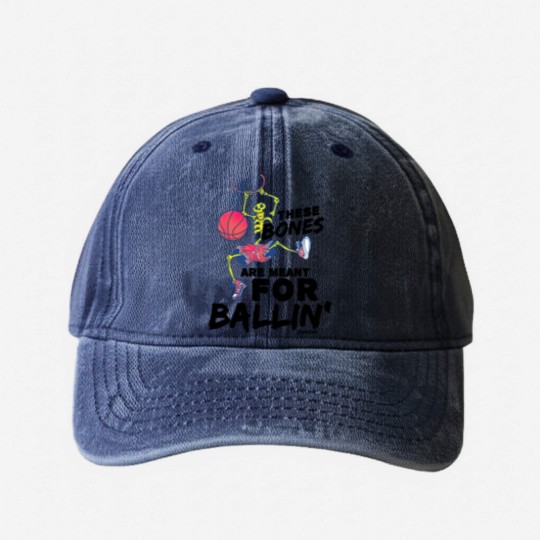 Discover Halloween basketball skeleton Washed Denim Baseball Caps