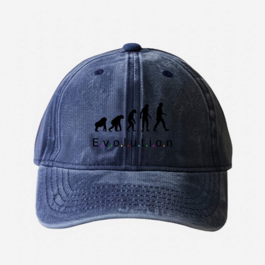Discover Evolution, Homo Sapiens Washed Denim Baseball Caps