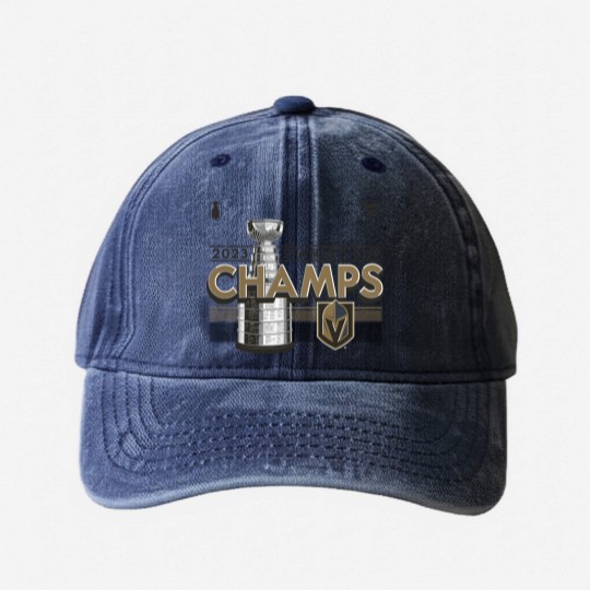 Discover Las Vegas hockey team Fanatics 2023 Golden Knights Washed Denim Baseball Caps Gift For Fans