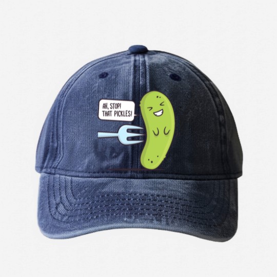 Discover Stop! That Pickles Washed Denim Baseball Caps