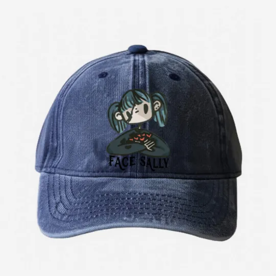 Discover Sally Face Sanity's Fall Larry Gift Washed Denim Baseball Caps Washed Denim Baseball Caps
