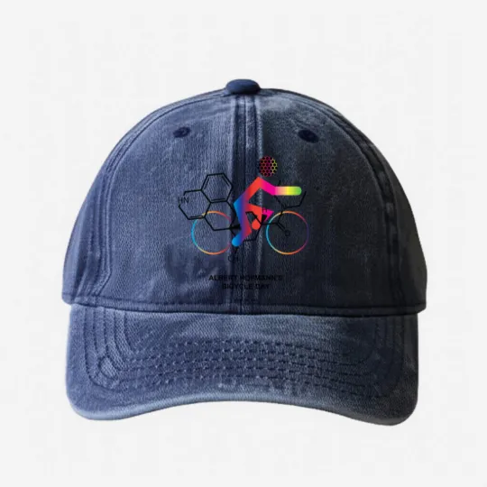 Discover Albert Hofmann's Bicycle Day Washed Denim Baseball Caps