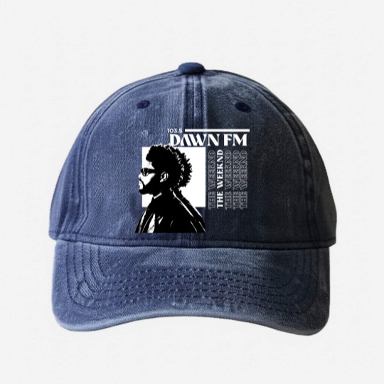 Discover Weeknds Washed Denim Baseball Caps / Dawn Fm Custom Album Cover Washed Denim Baseball Caps