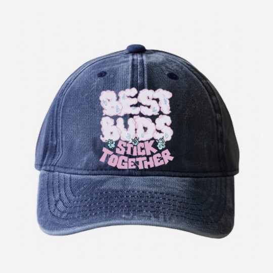 Discover Best Buds Unisex Washed Denim Baseball Caps, Washed Denim Baseball Caps, Washed Denim Baseball Caps Match Jordan 5 Retro Easter 2022