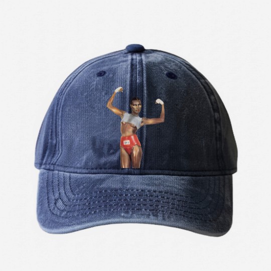 Discover Grace Jones Washed Denim Baseball Caps Island Life Washed Denim Baseball Caps Music 80s Pop, Vintage Grace Jones Washed Denim Baseball Caps