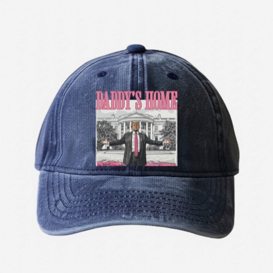 Discover Daddys Home Trump 2024 Washed Denim Baseball Caps