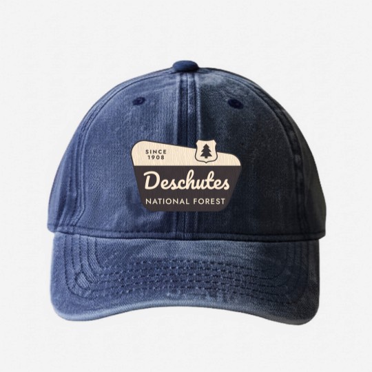 Discover deschutes national forest 1 Washed Denim Baseball Caps