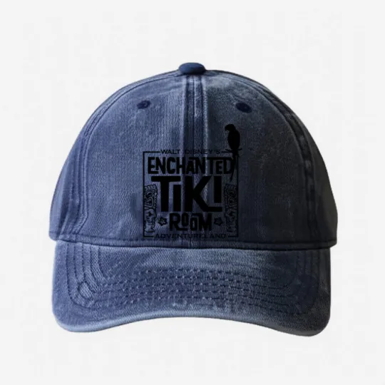 Discover Enchanted tiki room Washed Denim Baseball Caps / In the tiki tiki tiki room / all the birds