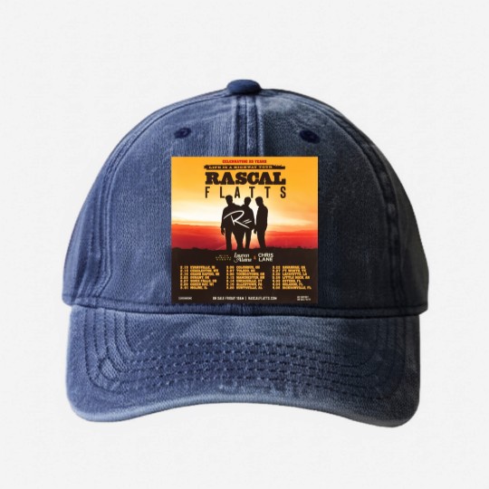 Discover Rascal Flatts Anniversary Life is a Highway Washed Denim Baseball Caps