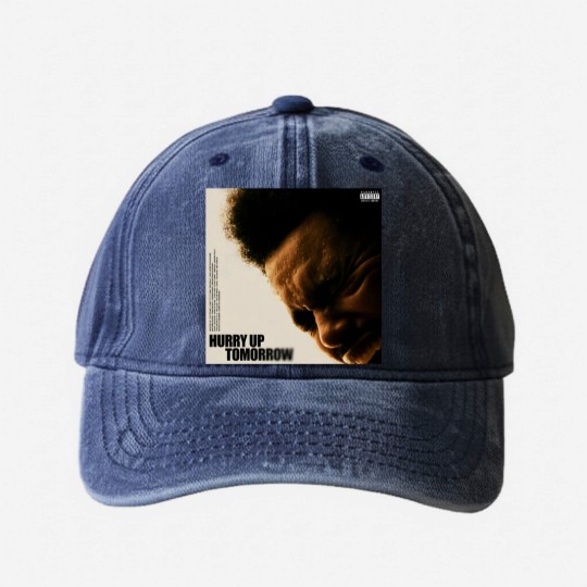 Discover Top Weeknds Hurry Up Tomorrow 2025 Washed Denim Baseball Caps,gift for fans