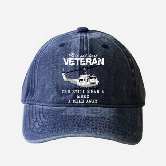 Discover Uh1 Huey Helicopter T Army Aviation Veteran Washed Denim Baseball Caps