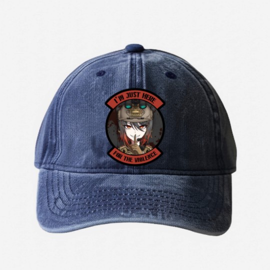 Discover Tactical Waifu Operator Anime Art 2 Washed Denim Baseball Caps