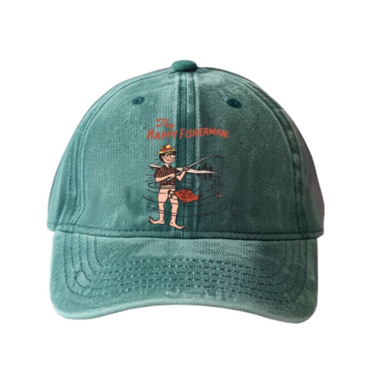 Discover The Happy Fisherman Washed Denim Baseball Caps