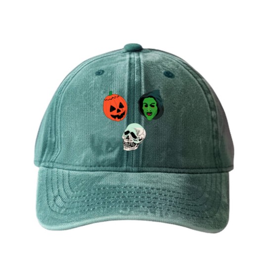 Discover Silver Shamrock Mask Set Washed Denim Baseball Caps