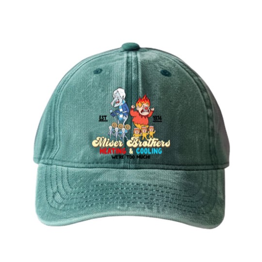 Discover Vintage Heat and Snow Misers 2023 Ugly Christmas Washed Denim Baseball Caps