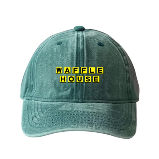 Discover Waffle House Fast Food Washed Denim Baseball Caps