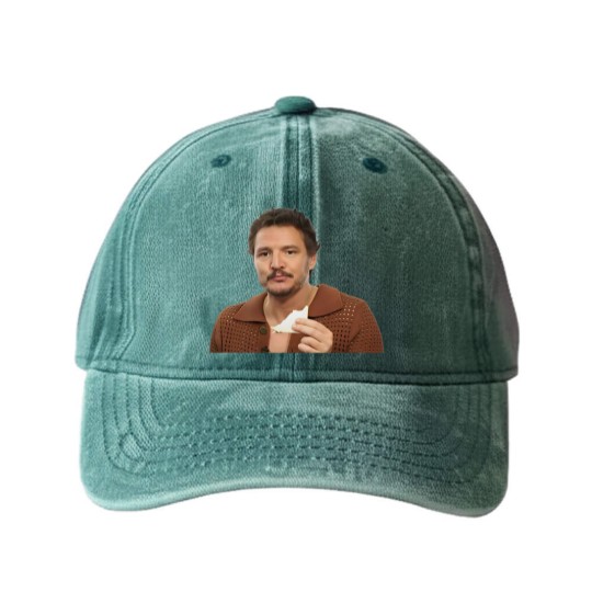 Discover Pedro Pascal Eating Sandwich Washed Denim Baseball Caps, Pedro Pascal  Washed Denim Baseball Caps