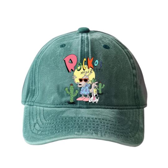 Discover Nick 90s Rockos Modern Life Washed Denim Baseball Caps