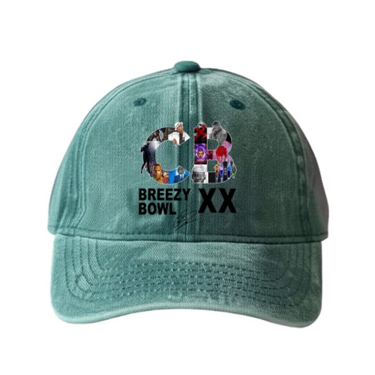 Discover Breezy Bowl XX Washed Denim Baseball Caps, Chris Brown Breezy Bowl XX Tour Washed Denim Baseball Caps