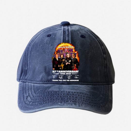 Discover Black Sabbath Band back to the beginning 2025 Washed Denim Baseball Caps