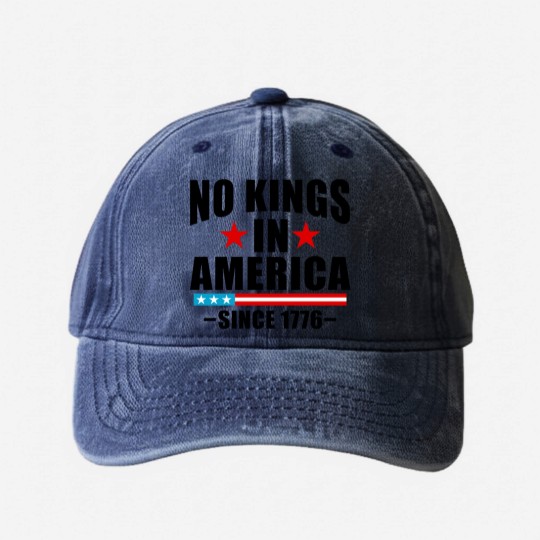 Discover No Kings in America Washed Denim Baseball Caps Anti-Trump, Protest Washed Denim Baseball Caps Democracy Washed Denim Baseball Caps Protest Gift for Anti-MAGA Patriotic Washed Denim Baseball Caps We The People No Kings In America