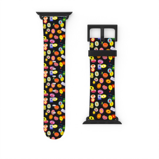 Discover Comfort Colors Fruit Sticker Watch Bands For Apple Watch, Summer Graphic Watch Bands For Apple Watch