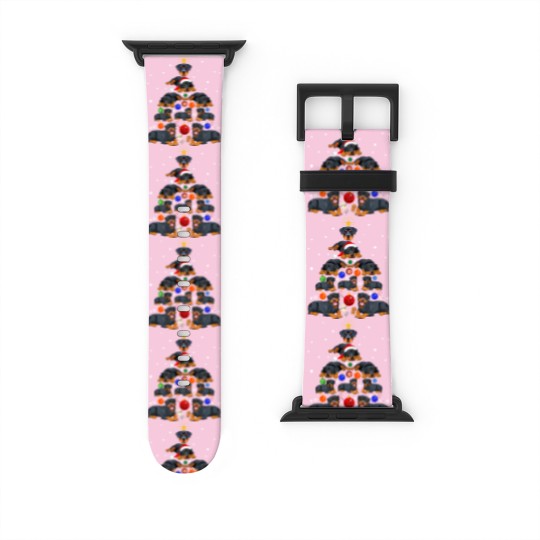Discover Funny Christmas Rottweiler Dog Watch Bands For Apple Watch , Rottweiler Dog