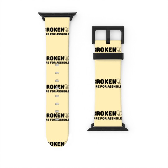 Discover Broken Hearts Are For Assholes Frank Zappa (in black letters & black heart version) Watch Bands For Apple Watch