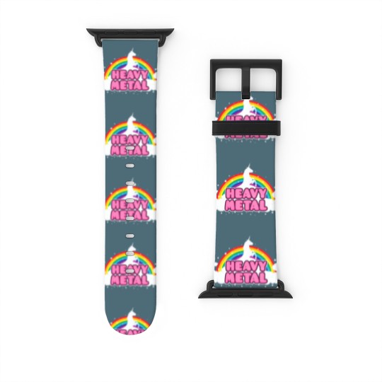Discover HEAVY METAL! (Funny Unicorn / Rainbow Mosh Parody Watch Bands For Apple Watch