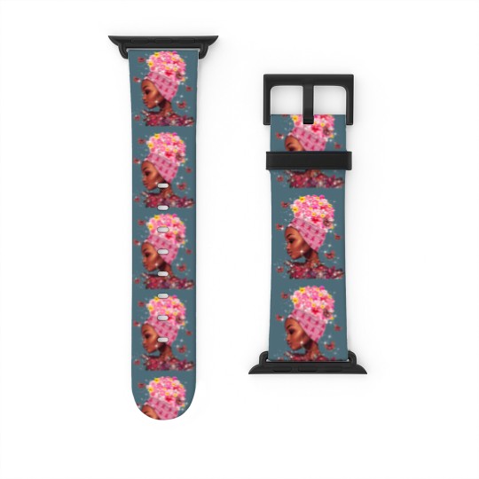 Discover In October We Wear Pink Black Woman Breast Cancer Awareness Watch Bands For Apple Watch