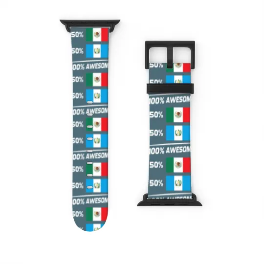 Discover Half Mexican Half Guatemalan Pride Mexico Guatemala Flag Watch Bands For Apple Watch