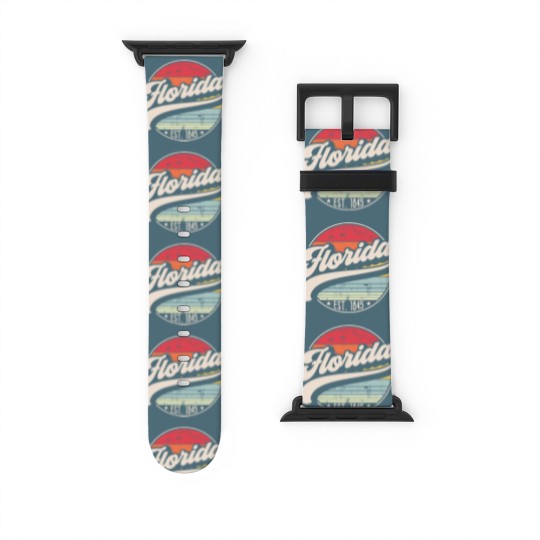 Discover Retro Florida Home State FL Cool 70s Style Sunset Watch Bands For Apple Watch