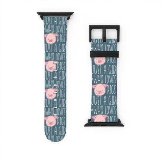 Discover Cute Just Girl Who Loves Pigs Funny Farm Animal Watch Bands For Apple Watch