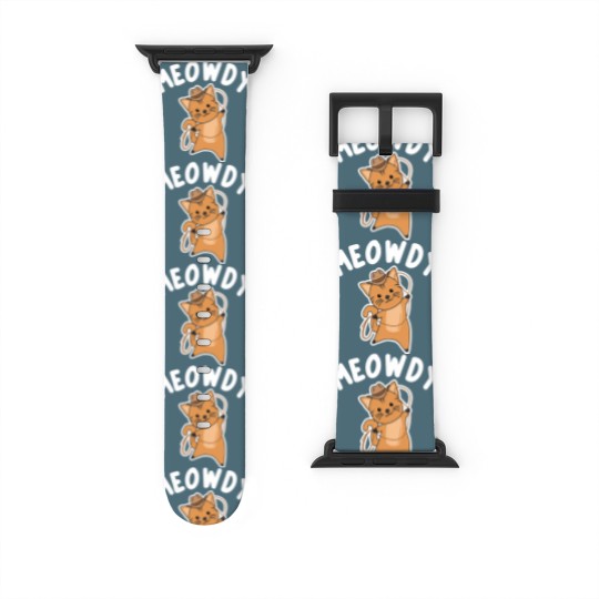 Discover Cowboy Cat Watch Bands For Apple Watch Meowdy Howdy Cat Cowboy With Lasso Cute Cats