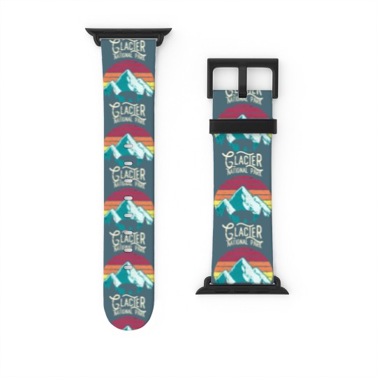 Discover Vintage Glacier National Park Mountain Bear Sweat Watch Bands For Apple Watch
